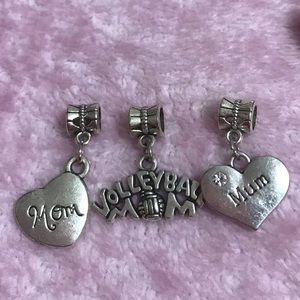 Volleyball Mom Dangle Charm Set